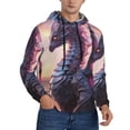 thumbnail image 2 of Pofeuu Dragon Print Mens Casual Hooded Collar Drawstring Hoodies Pullover Sweatshirts Casual Long Sleeve Shirts-3X-Large, 2 of 7
