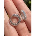 thumbnail image 2 of Sparkle Jewels Round Cubic Zirconia Women's Huggie Hoop Earrings 14K White Gold Finish, 2 of 3
