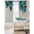 thumbnail image 2 of Teal Feather Blackout Curtains 45 Inches Long for Bedroom, Farmhouse Feather Art Teal Ombre Thermal Insulated Room Darkening Black Out Window Curtain Panels Grommet Drapes for Living Room, 2 of 8