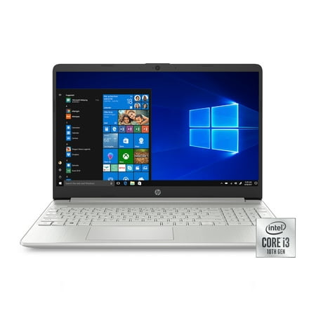 HP 15 15.6" Laptop Computer, 10th Gen Intel Core i3 1005G1 Up to 3.4GHz (beat i5-7200u), 4GB DDR4 RAM, 256GB SSD, 802.11AC WiFi, Bluetooth 4.2, USB Type-C, HDMI, Webcam, Silver, Windows 10 in S Mode