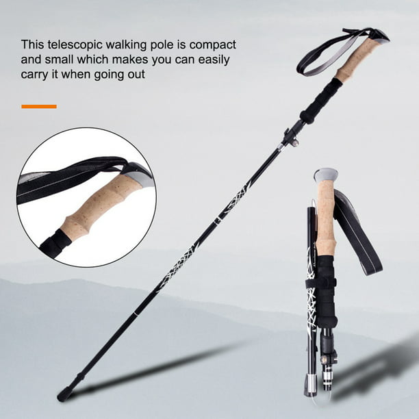 5 Section Trekking Poles Foldable Adjustable Cane Portable Alloy Crutch  Outdoor Outdoor Mountaineering Walking Stick Fishing Backpacking Crutch