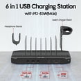 thumbnail image 2 of Estación de carga USB-C de Unitek, 60 W, 6 puertos, base de carga rápida, 2 of 7