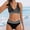 Grey, variant on Women's Bikini Split Print Sexy Hot Diamonds Gather Bikini Swimsuit