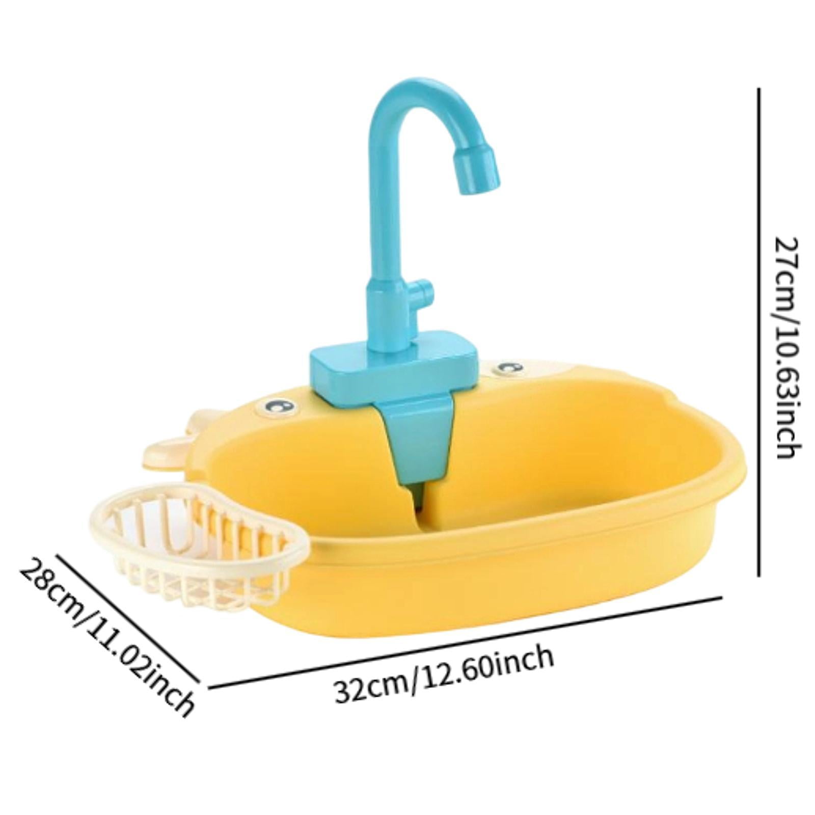 lionlar Jouets d'Évier de Cuisine avec Eau Courante Cadeaux Évier de Jeu pour Enfants Filles Jaune