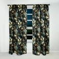 thumbnail image 3 of Designart "Hollywood Grandeur In Gold And Black II" Floral Blackout Curtain Single Panel, 3 of 4