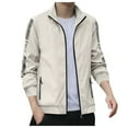 thumbnail image 4 of Zshosam Men's Jackets Spring Fall Coat Jacket Stylish Light Golf Full Zip Up Work Dress Casual Lightweight Bomber Jacket(Khaki,XL), 4 of 5