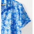 thumbnail image 5 of LA LEELA Men's Holiday Beach Holiday Short Sleeve Santa Claus Party Hawaii Holiday Shirt Hawaiian Christmas Shirts for Men XL Royal Blue Snow Flakes, 5 of 6