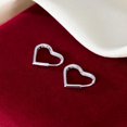 thumbnail image 6 of Solid 925 Sterling Silver 1.6CM Heart Hoop Earrings for Women Teens Minimalist Hoop Earrings Sweet Love Heart Earrings, 6 of 6
