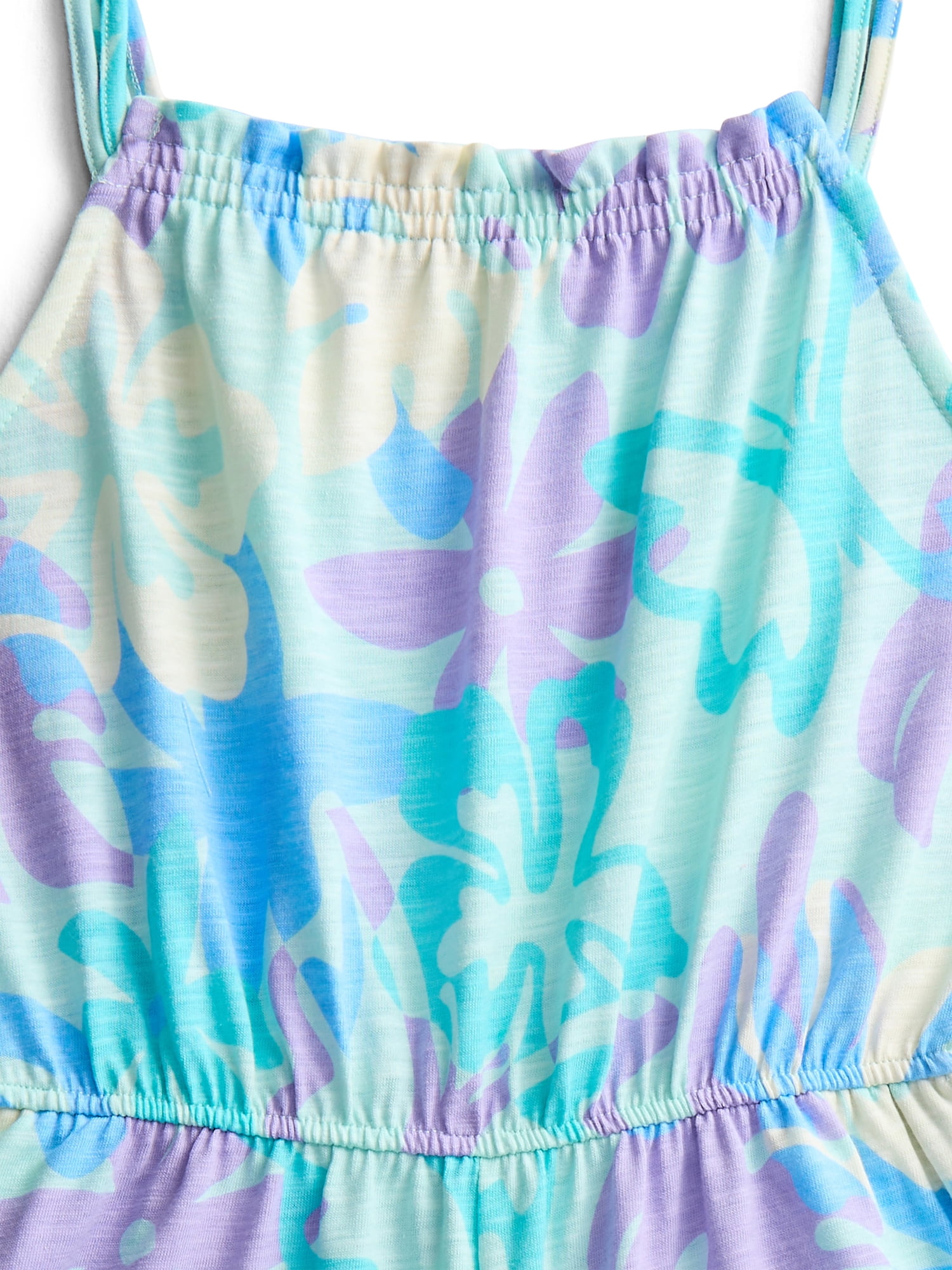 Wonder Nation Little Girls' Sleeveless Print Romper, Sizes 4-10