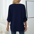 thumbnail image 5 of Clothing T Shirts for Women Women's Solid V Neck Long Sleeve Casual Fashion Chiffon Shirt Top Summer Tops for Women 2025 Womens Blouses, 5 of 5