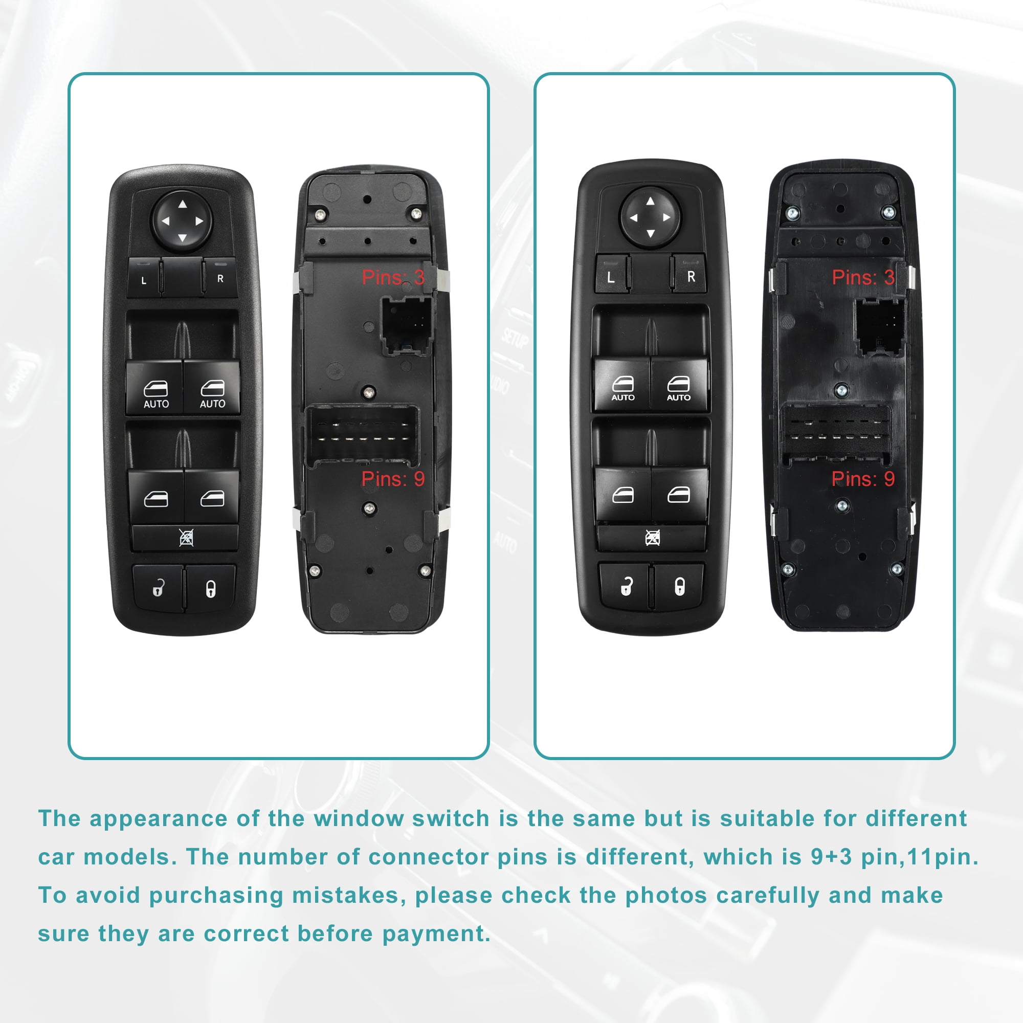 Unique Bargains Front Left Driver Side Power Window Switch for Jeep Cherokee 2014
