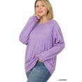 thumbnail image 3 of Zenana Women & Plus Basic Long Sleeve Round Neck Raglan Pullover Sweatshirts Top, 3 of 4