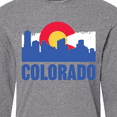 thumbnail image 4 of Inktastic Colorado Flag and Skyline Long Sleeve T-Shirt, 4 of 5