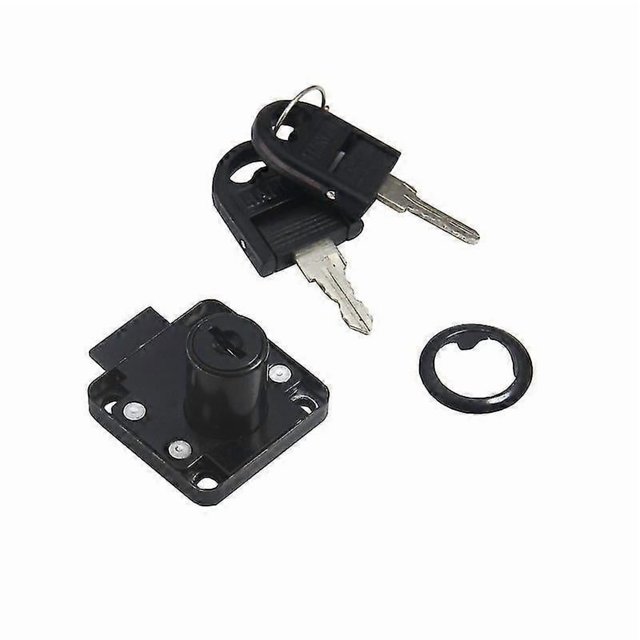2pcs Black Desk Drawer Lock Alloy Lock With 4 Keys Furniture Cylinder Lock For Office Mailbox Drawer Cupboard 4*4*2cm Black