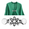 thumbnail image 1 of MesaSe Vintage Femmes Fleur Strass Pull Pince Cardigan Collier Canard Clip Fermoir, 1 of 7
