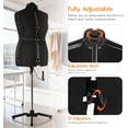 thumbnail image 4 of PayLessHere Female Manikin Adjustable Dress Model Display Torso Body Clothing Forms Adjustment to Waist & Hips & Neck & Back Length & Height, Black, 4 of 7