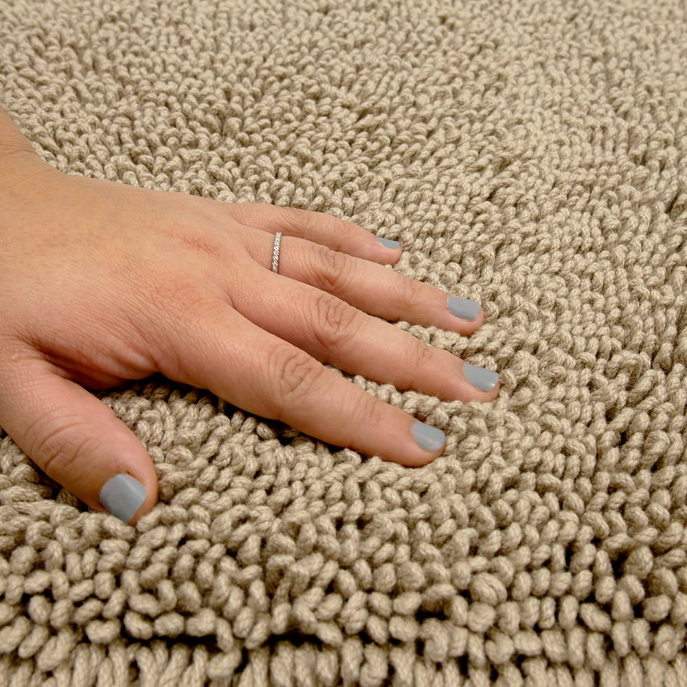Mohawk Home Classic Cotton Plush Stain/Fade Resistant Non-Slip Washable Bath Mat, Taupe, 1' 5" X 2'