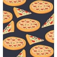 thumbnail image 3 of Italy Duvet Cover Set, Vintage Style Cartoon Design of Mixed Pizzas and Slices Art Print, Decorative 3 Piece Bedding Set with 2 Pillow Shams, King Size, Dark Blue Grey and Multicolor, by Ambesonne, 3 of 3