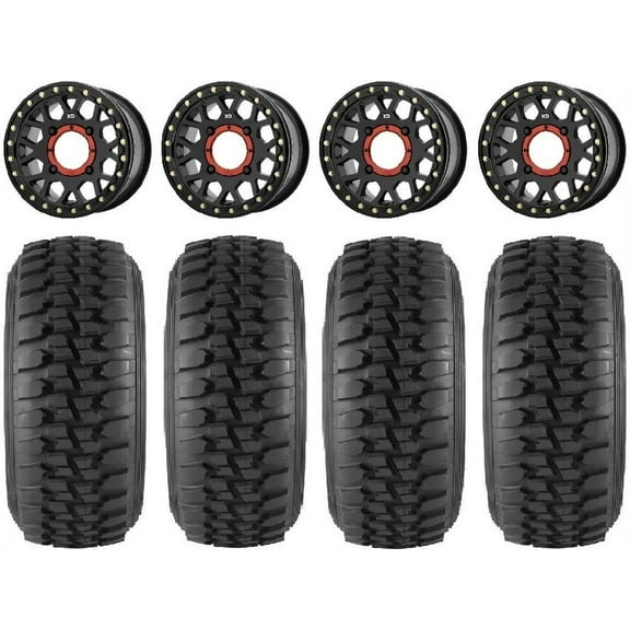 KS235 Grenade Black 15" Wheels 30" Desert Series Tires Can-Am Commander Maverick Renegade Outlander Defender