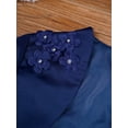 thumbnail image 6 of YEAHDOR Kids Girls Long Sleeves Bolero 3D Applique Flower Girl Dress Coat Fully Liner Cardigan Wedding Shrug Navy Blue-A 10, 6 of 7