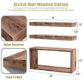 thumbnail image 2 of Sorbus Floating Shelves for Wall Set of 3 - Bathroom Shelves for Wall Storage, Over Toilet, Bedroom, Farmhouse, Wall Decor - 2 Floating Shelves with Invisible Brackets & 1 Rectangular Box, 2 of 7