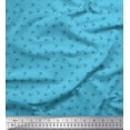 thumbnail image 1 of Soimoi Blue Silk Fabric Anchor Hook Nautical Print Fabric by the Yard 42 Inch Wide, 1 of 3
