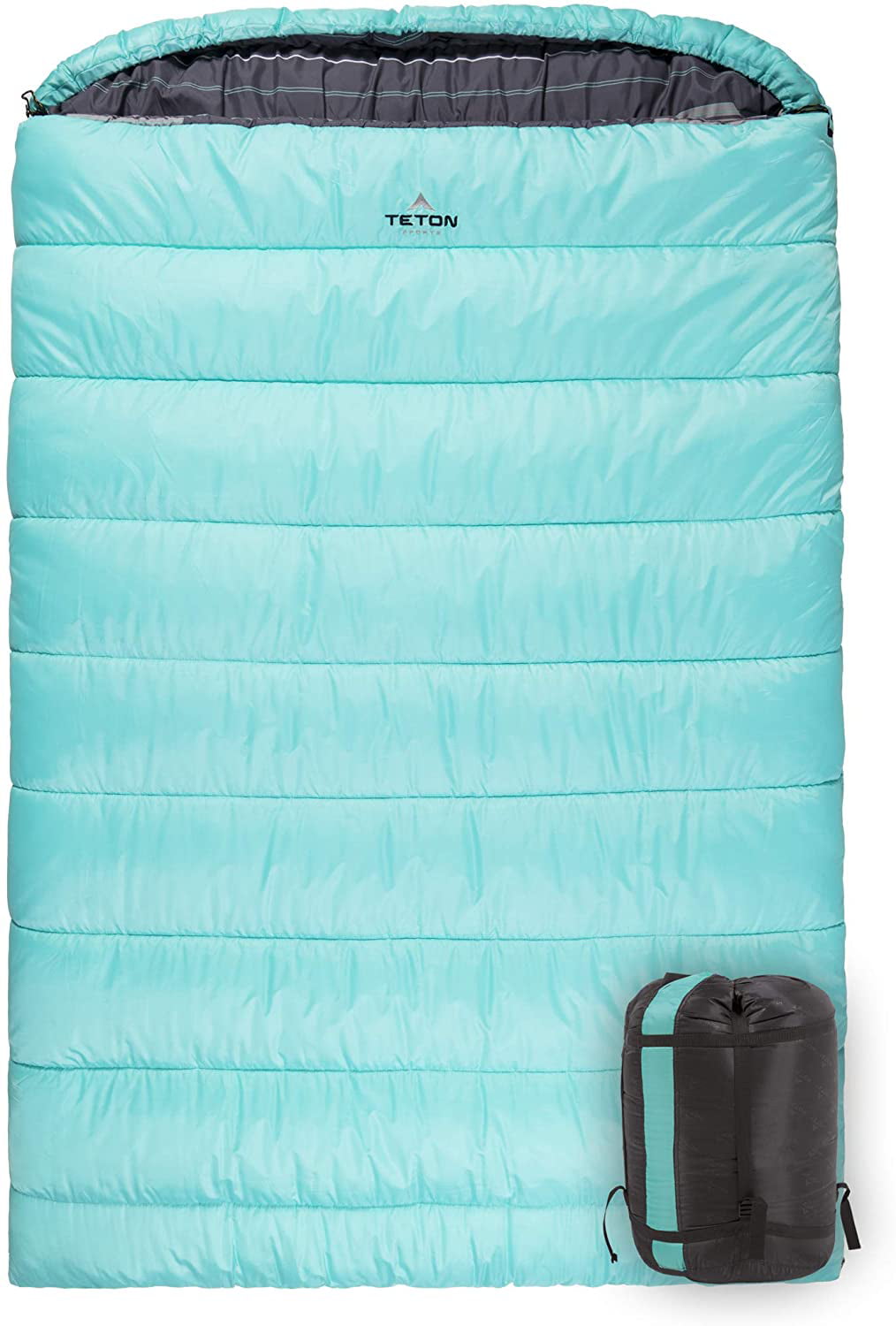 TETON Sports Mammoth Queen-Size Double Sleeping Bag; Warm and Blue Taffeta 