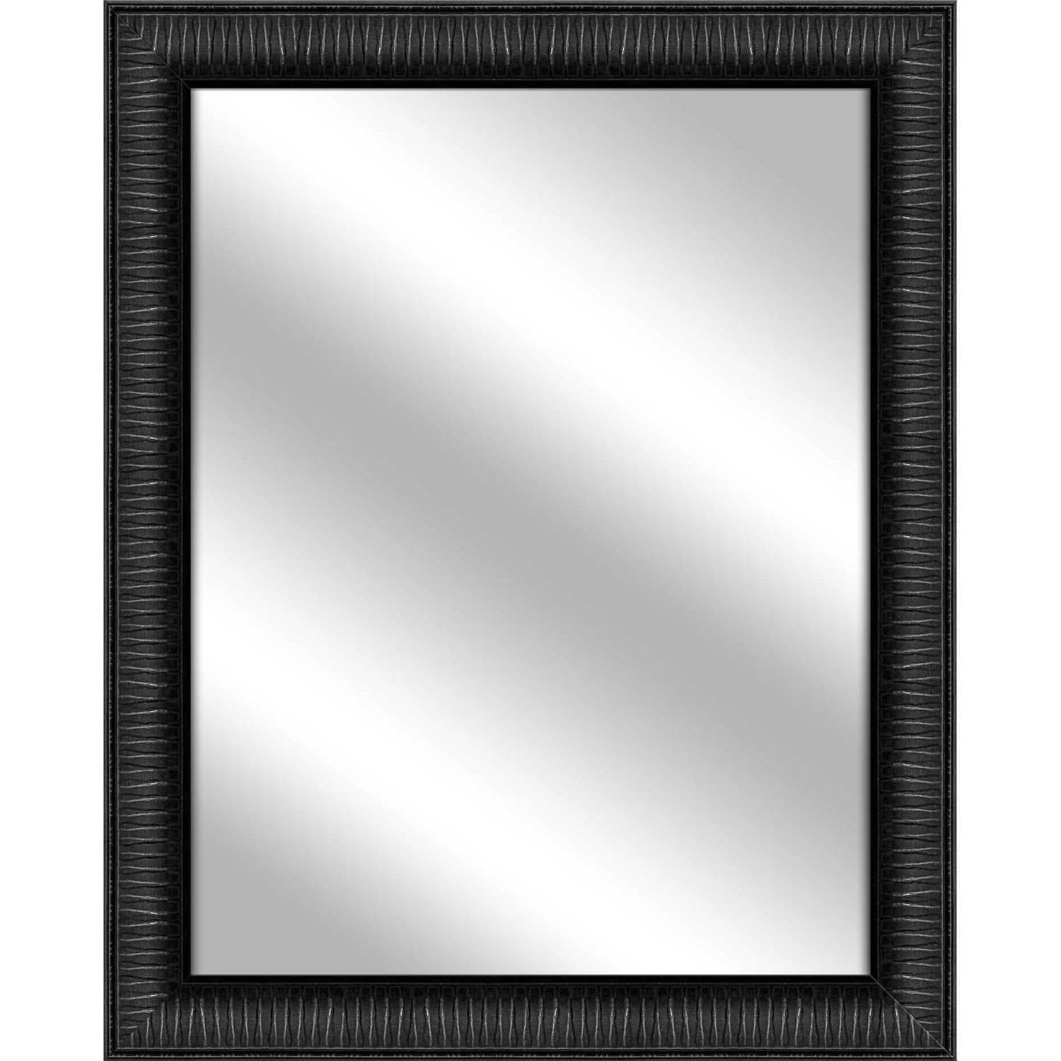 PTM Images Forte Ready to Hang Framed Mirror, Wood Grain Black