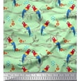thumbnail image 1 of Soimoi Poly Georgette Fabric Branches,Leaves & Macaw Parrot Bird Print Fabric by The Yard 52 Inch Wide, 1 of 3