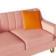 thumbnail image 2 of Miekor Furniture Luxury pink Velvet Sofa with Gold Accents - Modern 3-Seat Couch with Plush Cushions, Perfect for Living Room and Office Decor B5A0002, 2 of 9