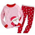 thumbnail image 1 of Conjunto de pijamas 100% de algodón para niños y niñas, ropa de dormir de 2 piezas con dibujos animados, Tops y pantalones, ropa de Navidad, 1 of 4