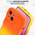 thumbnail image 4 of for iPhone 13 Case Gradient Silicone Case with Wireless Charger, Wave Edge Soft Back Cover with Screen Protector Cover for Girls Women -Orange Yellow, 4 of 12