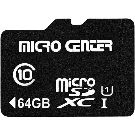 Micro Center 64GB Class 10 MicroSDXC Flash Memory Card with Adapter for Mobile Device Storage Phone, Tablet, Drone & Full HD Video Recording - 80MB/s UHS-I, C10, U1 (1 Pack)