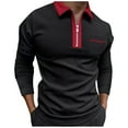 thumbnail image 1 of pstuiky Camisas de manga larga abrigadas para hombre, Camisas casuales para hombre, con botones sólidos, cuello vuelto, manga larga y bolsillo. top de hombre xxl, 1 of 5