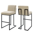 thumbnail image 2 of Modway Indulge Channel Tufted Fabric Bar Stools in Beige, 2 of 10