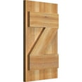 thumbnail image 2 of 10 3/4"W X 18"H Timbercraft Two 5 3/8" Boards Joined Board-N-Batten Shutters W/Z-Bar, Rough Sawn Western Red Cedar (Per Pair), 2 of 13
