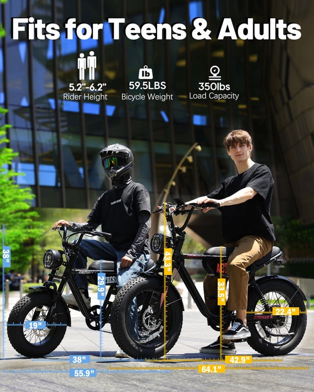 Electric Bike for Adults, Peak 1500W 28 MPH Fat Tire All-Terrain Electric Motorcycle, Full Suspension Mountain Electric Dirt Bike for Men/ Women Black & Red
