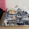thumbnail image 6 of Throw Blanket 50"x60" Flannel Plush Blanket for Bed Couch Sofa Chair Aesthetic Cute Soft Warm for Girls Women Animals Nature-Forest Snow Wolf, 6 of 6