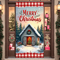 thumbnail image 5 of Decorative Christmas Banner Festive Theme Holiday Decoration Winter Scene Merry Christmas for Holiday Celebration Indoor Decoration Winter Party, 5 of 9