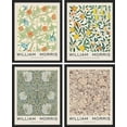 thumbnail image 3 of PixonSign Framed Posters William Morris Abstract Floral Patterns Prints, Set of 4 Country Farmhouse Vintage Flower Wall Décor, Adhesive Canvas Wall Art, Modern Home Artwork - 11"x14" Black, 3 of 5