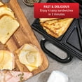 thumbnail image 2 of Sandwich Maker, Stainless Steel, Easy to Clean, Indicator Lights, Cool Touch Handle, Grilled Cheese, Panini, 625 Watts, Black, 2 of 4