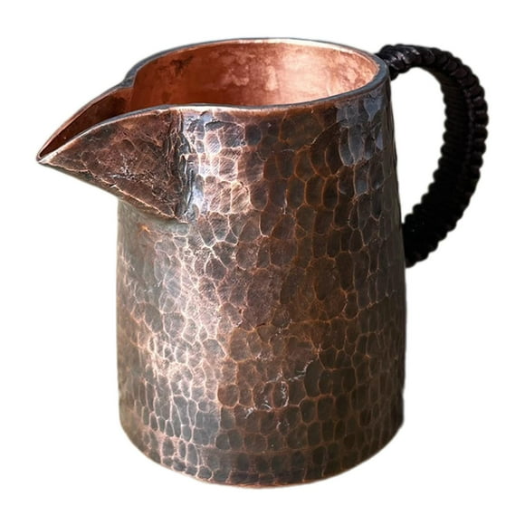 Luzkey Copper Mug Espresso Steaming Pitcher Chinese Traditional 7.5 Milk Frothing Pitcher Espresso Cup for Cappuccino Hotels Hiking