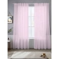 thumbnail image 3 of Pink White Stripe Semi Sheer Curtains 108 Inch Length 2 Panels Set, Modern Minimalist Geometric Striped Sheer Kitchen Curtain Privacy Voile Window Curtain for Living Room Bedroom Rod Pocket Drapes, 3 of 7