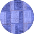 thumbnail image 1 of Ahgly Company Indoor Round Patchwork Blue Transitional Area Rugs, 5' Round, 1 of 4
