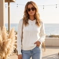 thumbnail image 4 of WULMLEO Womens Knit Hooded Sweater 2026 Fall Winter Long Sleeve Oversized Lightweight Pullover Casual Tops White XL, 4 of 9