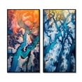 thumbnail image 2 of Designart "Majestic Aerial View Arctic Rivers and Icebergs III" Glacier Framed Wall Art Set Of 2 - Country Blue Gallery Wall Frame Set For Home Decor, 2 of 6
