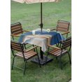 thumbnail image 5 of Square Outdoor Tablecloth with Umbrella Hole Moire Blue Brown Outside Table Cloth Waterproof Patio Table Cover Ombre Contemporary Abstract Geometric Zipper Tablecloths for Picnic Camping 54x54 Inch, 5 of 8