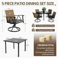 thumbnail image 2 of Homefun Patio Dining Set of 5 Outdoor Wicker Swivel Rocker Chairs With Cushions Steel Table Top Backyard Garden Poolside, 2 of 6