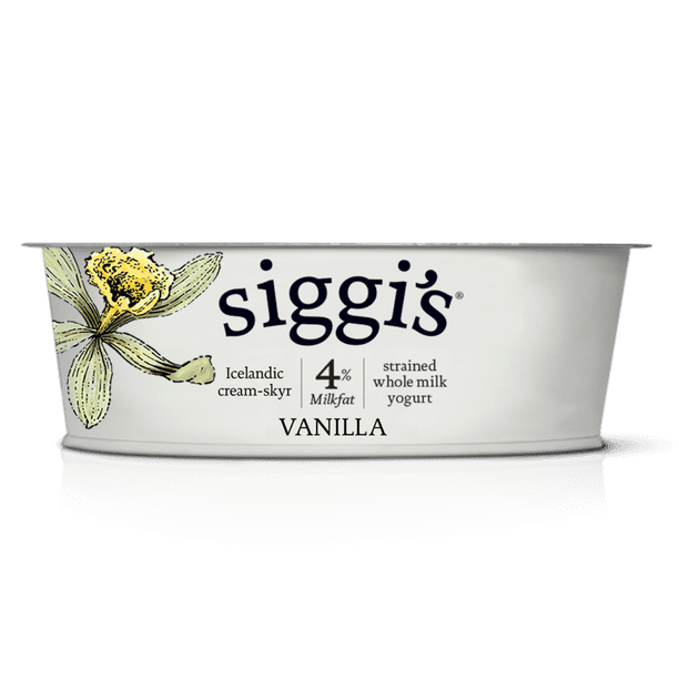 (12 Pack) Siggis 4% Strained Yogurt, Vanilla, 4.4 oz