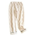 thumbnail image 2 of YHAJDS Maternity Pants High Waist Over The Belly Solid Color Fleece Lined Loose Wide Leg Pants, 2 of 5